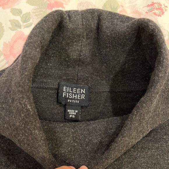 Eileen Fisher Grey Turtleneck Cotton size Petite Small - Picture 2 of 7